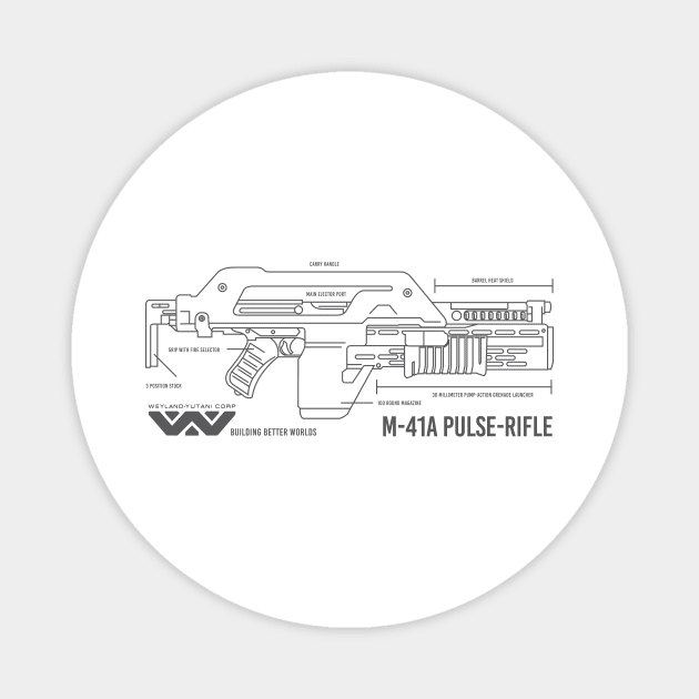 Pulse Rifle (Aliens) Magnet by SilverfireDesign